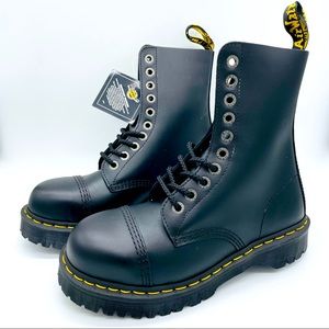 NWOB Dr. Martens Steel Toe Mid Calf Motorcycle Boots UK  size 7W, 8M